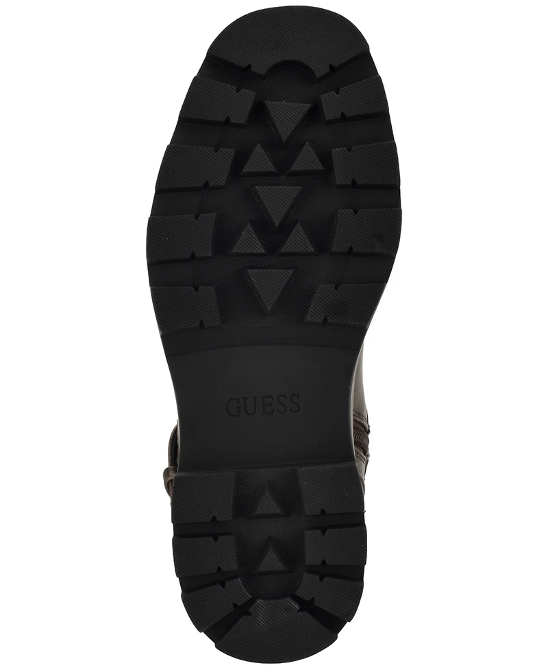 Guess Women's Lynnie Tall Buckle Moto Lug Sole Boots