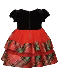 Bonnie Baby Girls Tiered Plaid Dress