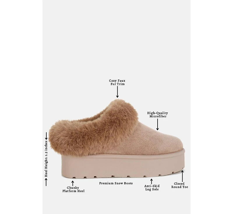 London Rag Aniso Faux Fur Slip On Snow Boots Women