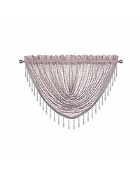 Kate Aurora Elegant Crystal Beaded Chevron Design Window Valances & Curtain Panels - 54 in. W x 38 in. L, Soft Plum