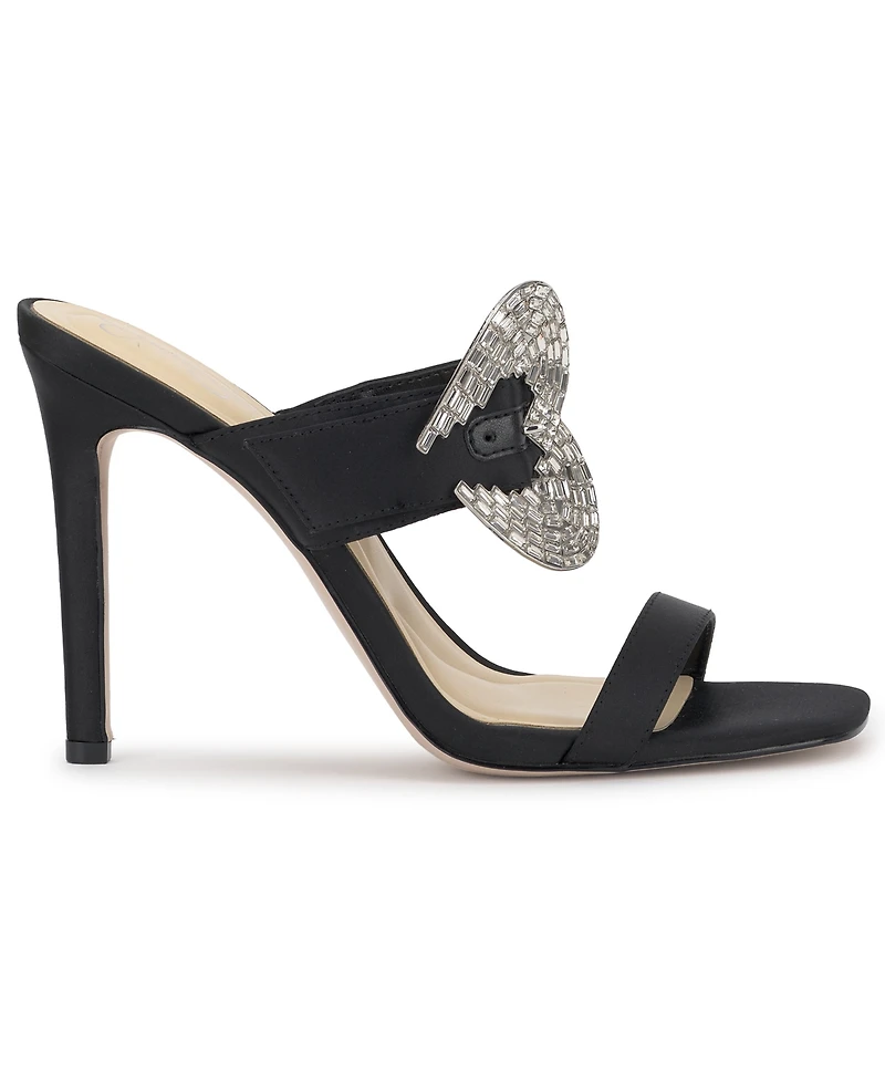 Jessica Simpson Women's Orrieta Heart Buckle Slip On Dress Sandals