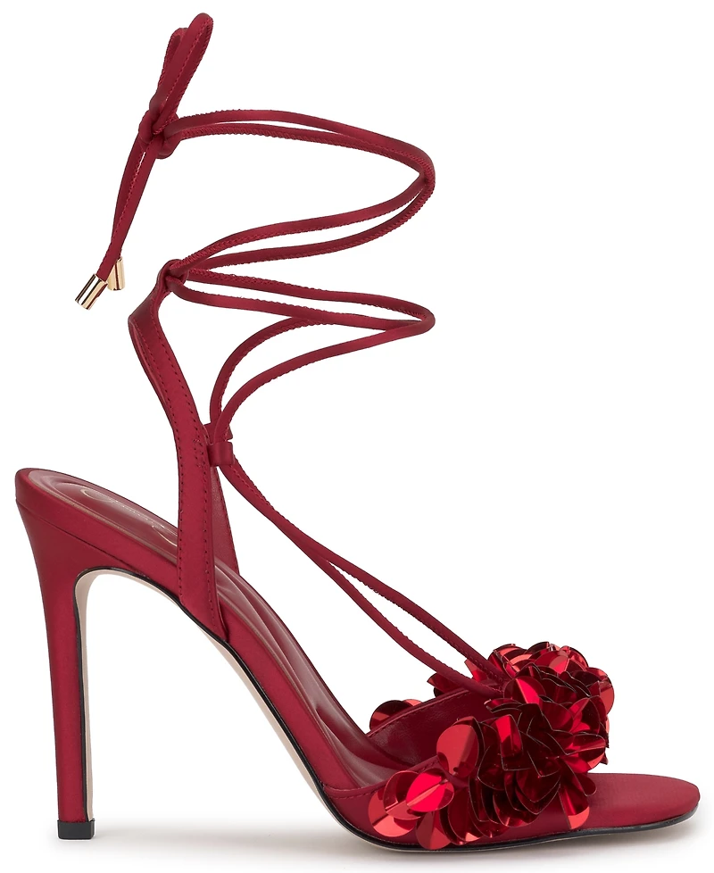 Jessica Simpson Women's Oveny Sequin Ankle Wrap Dress Sandals