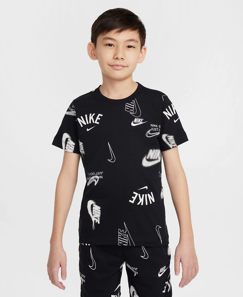 Nike Big Kids Sportswear Printed Cotton T-Shirt