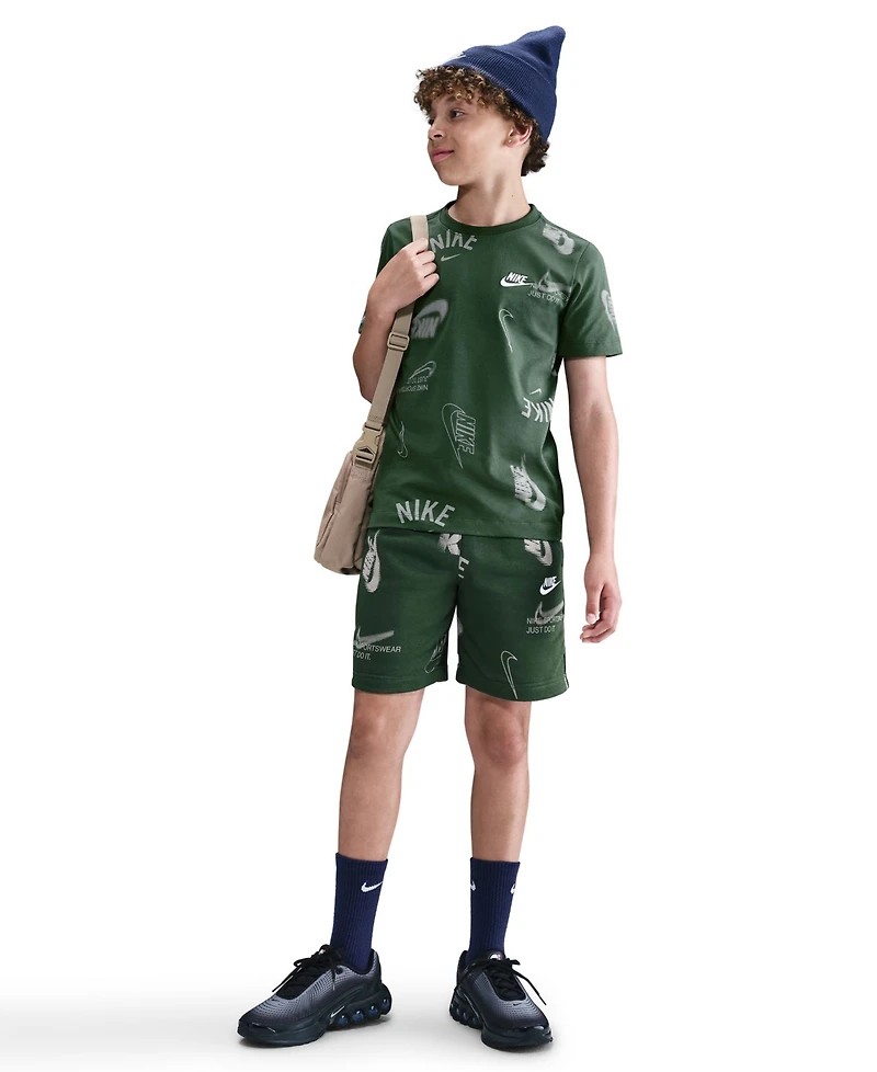 Nike Big Kids Sportswear Printed Cotton T-Shirt