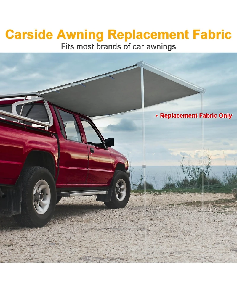 Yescom 4.4x6.6 Ft Vehicle Awning w/ Eagle Side Wall Roof Rack Pull-Out Sun Shade Travel