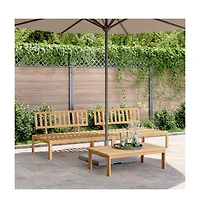 Pallet Middle Sofa Natural Wood Solid acacia wood 47.2 x 31.5 in