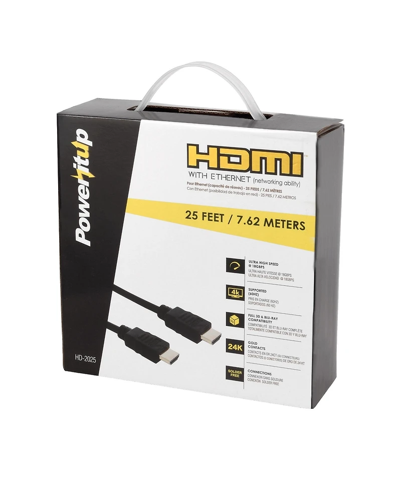Power It Up 25 ft. Hdmi v2.0 Cable with Ethernet