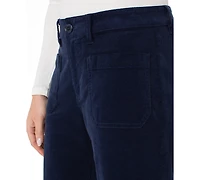 Liverpool Los Angeles Women's Mid-Rise Crop Wide-Leg Corduroy Pants