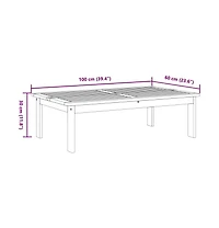 Garden Table Natural Wood Solid Acacia Wood