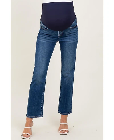 Pinkblush Maternity Dark High Rise Crop Straight Jeans