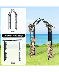 Streamdale Furniture Metal Garden Arch Adjustable Width Black