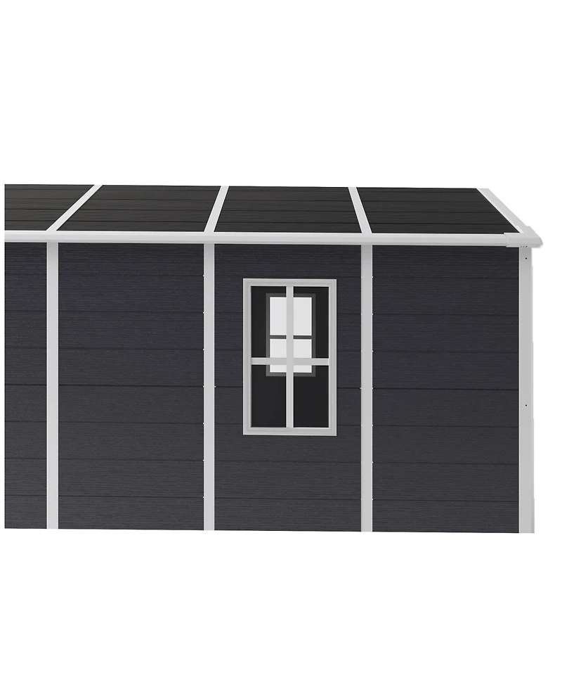 Mondawe 10x12ft Metal Storage Shed, Outdoor Garden Utility Shed with Windows & Protective Film