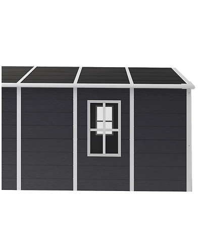 Mondawe 10x12ft Metal Storage Shed, Outdoor Garden Utility Shed with Windows & Protective Film