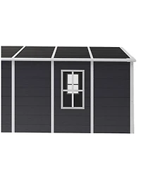 Mondawe 10x12ft Metal Storage Shed, Outdoor Garden Utility Shed with Windows & Protective Film
