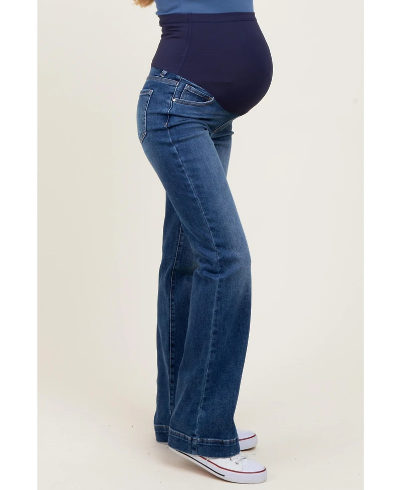 Pinkblush Maternity Navy Blue Wide Hem Bootcut Jeans