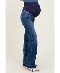Pinkblush Maternity Navy Blue Wide Hem Bootcut Jeans
