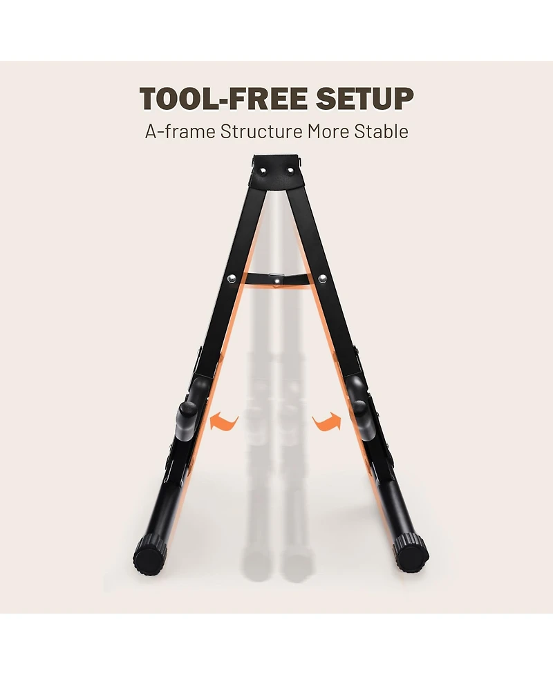 Yescom Folding Guitar Stand Floor A-Frame with Foam Arms Black Instrument Display Stand Universal Fit for Acoustic Guitars Banjo Electric Bass