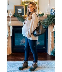 Pinkblush Maternity Taupe Basic Drop Shoulder Sweater