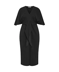 City Chic Women's Briella Tie Front Midi Dress
