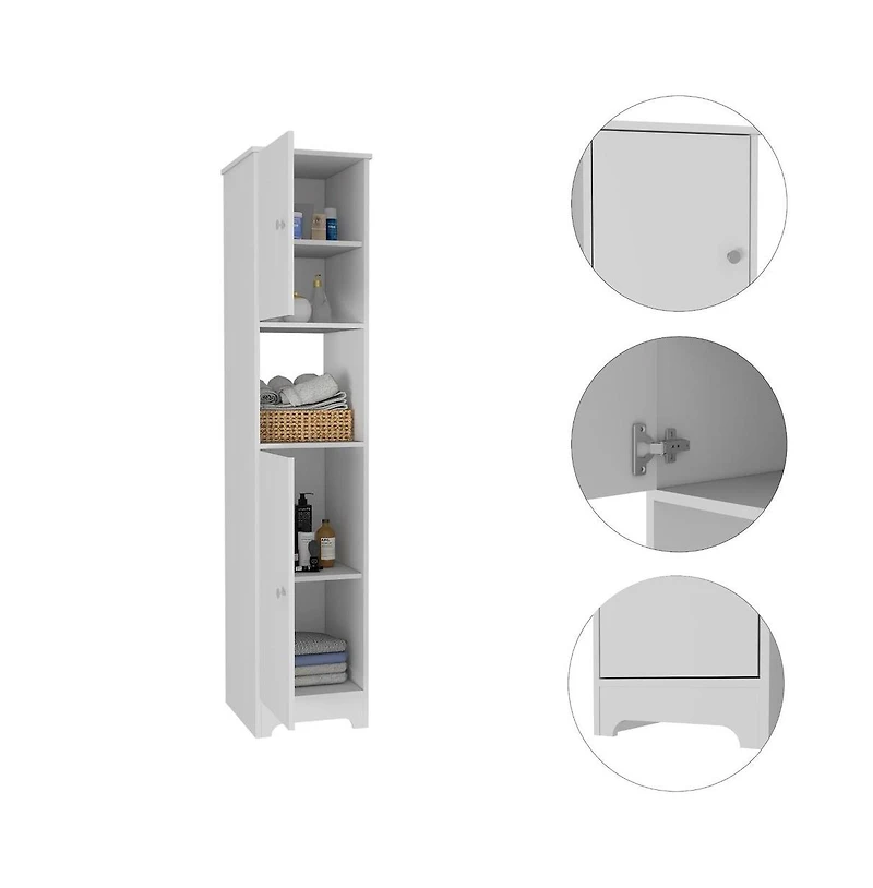 Tuhome Ibis Linen Cabinet White Mdf