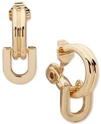 Anne Klein Gold-Tone Hoop and Drop Earrings