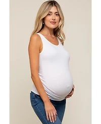 Pinkblush White Basic Seamless Maternity Tank
