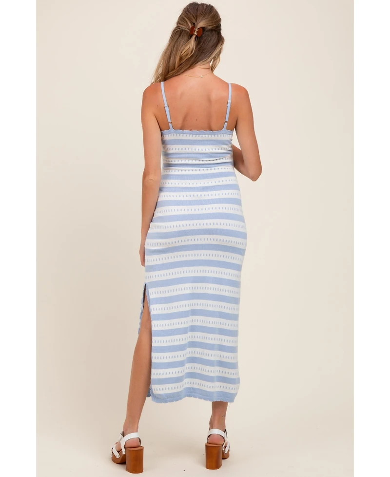 Pinkblush Maternity Light Blue Patterned Sleeveless Maxi Dress