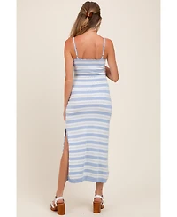 Pinkblush Maternity Light Blue Patterned Sleeveless Maxi Dress