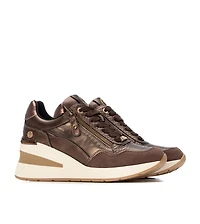 Women's Side Zipper Wedge Sneakers By Xti