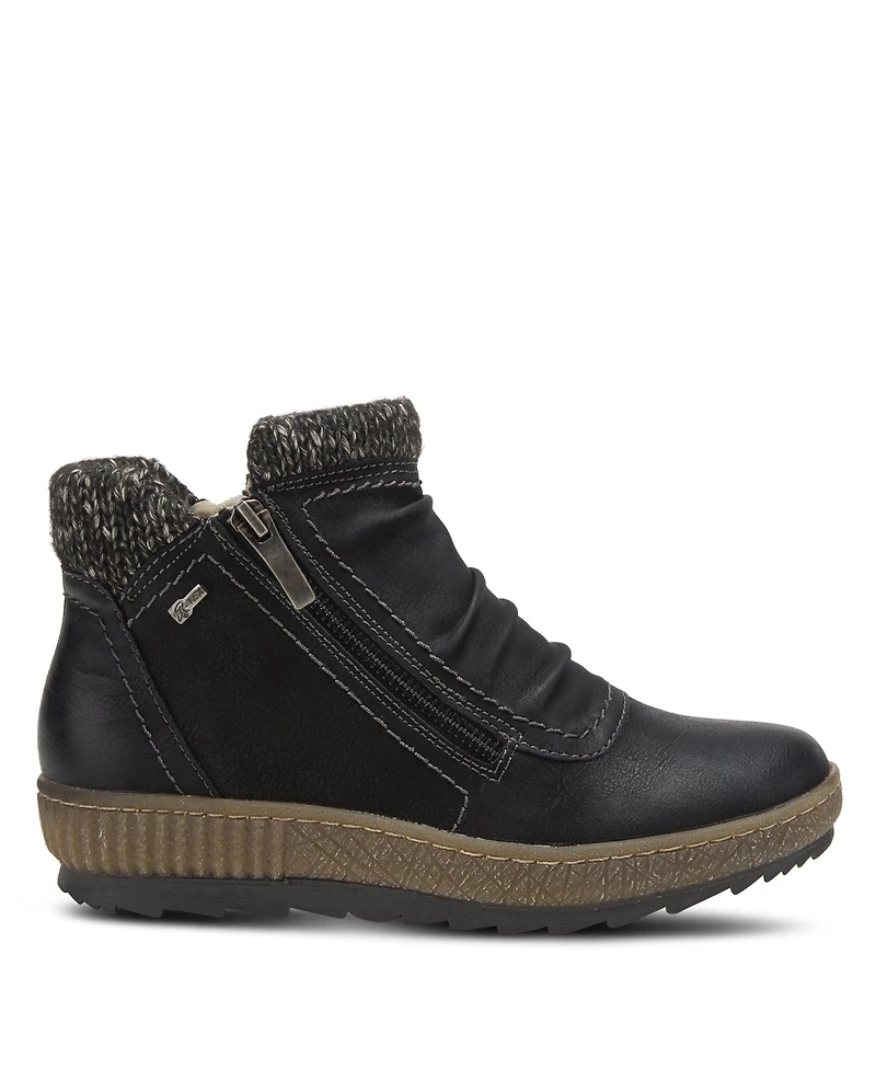 Spring Step Cleora Water Resistant Dual-Zip Bootie with Faux Shearling Lining