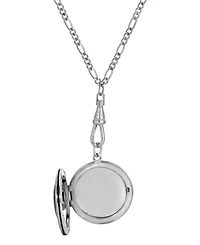 2028 Black Floral Decal Locket Necklace