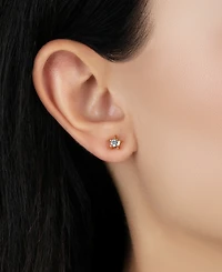 2028 Gold Tone Lt Blue Star Stud Earrings