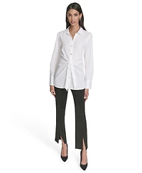 Halston Women's Long Sleeves Poplin Shirt