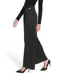 Halston Women's Pull-On Ponte Wide Leg Trousers
