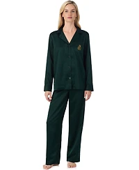 Lauren Ralph Lauren Women's Petite Long Sleeve Notch Collar Pajama Set