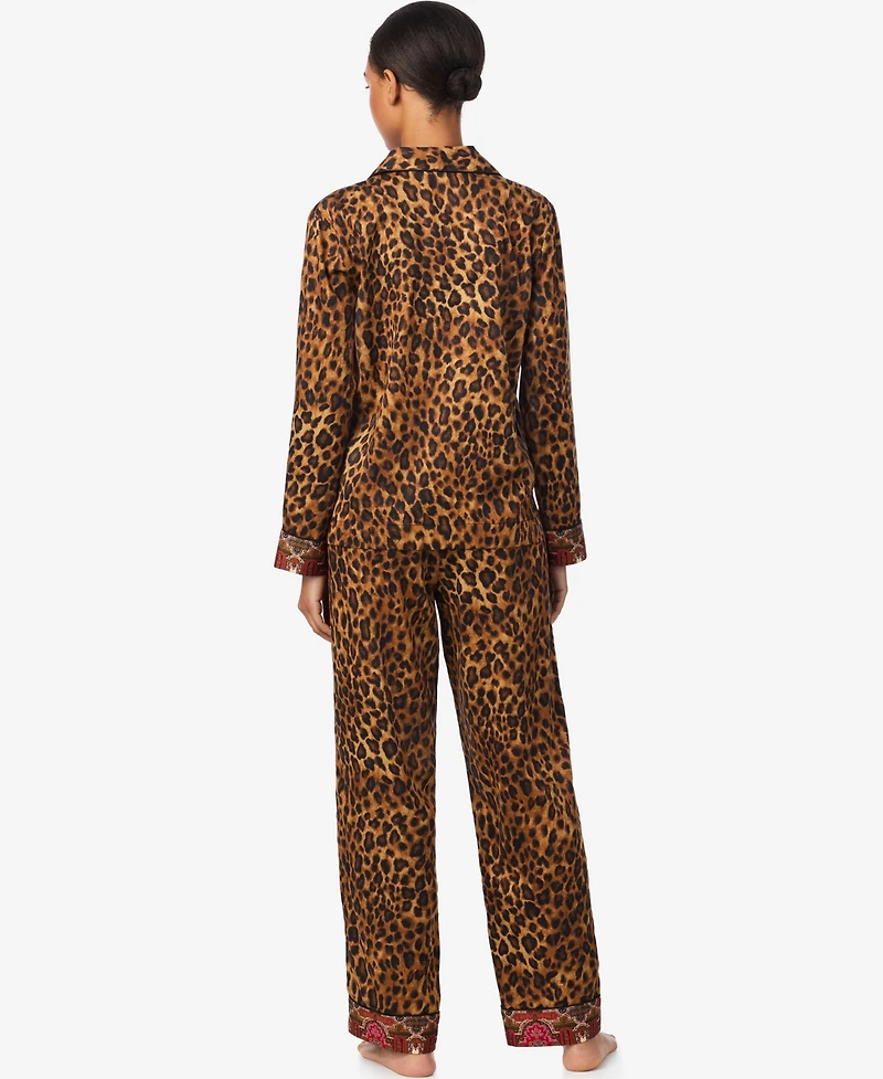 Lauren Ralph Women's Long Sleeves Notch Collar Pajama Set