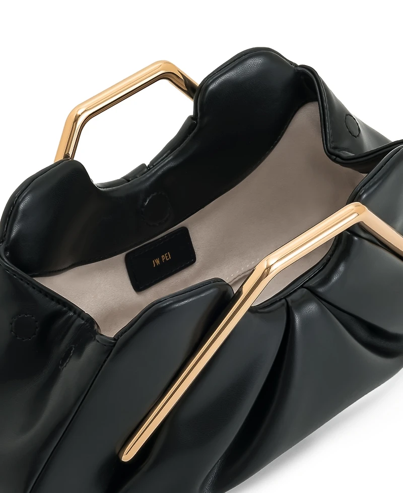 Lila Metal Frame Clutch - Black
