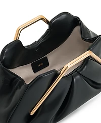 Lila Metal Frame Clutch - Black