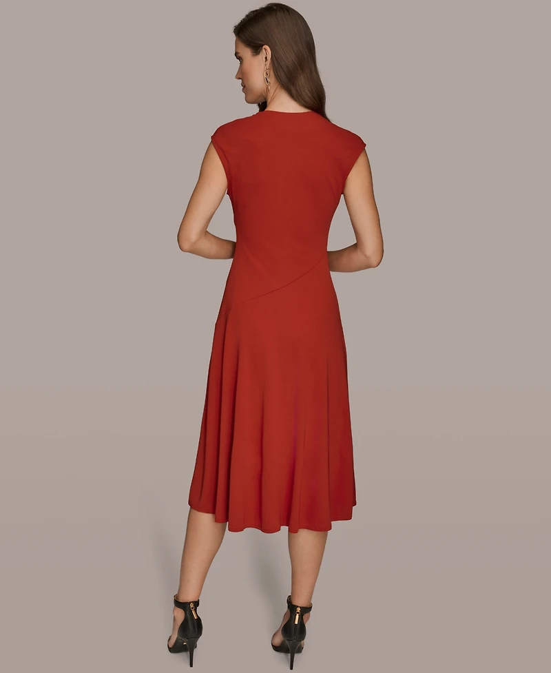 Donna Karan New York Women's V-Neck Midi Dress