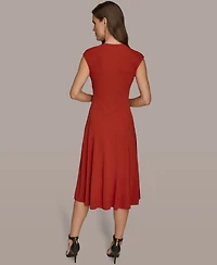 Donna Karan New York Women's V-Neck Midi Dress