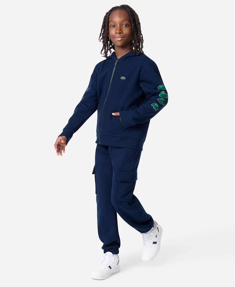 Lacoste Boys 8-20 Graphic Logo Print Full-Zip Hoodie