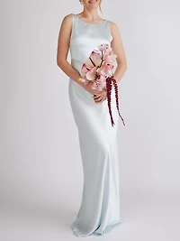 Six Stories Cowl Back Satin Bridesmaid Dress