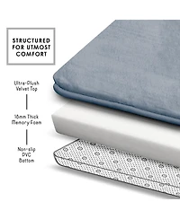 3 Piece Ultra Soft Non-Slip Plush Memory Foam Bath Rug Set - Small, Large & Contour - Tiled Design