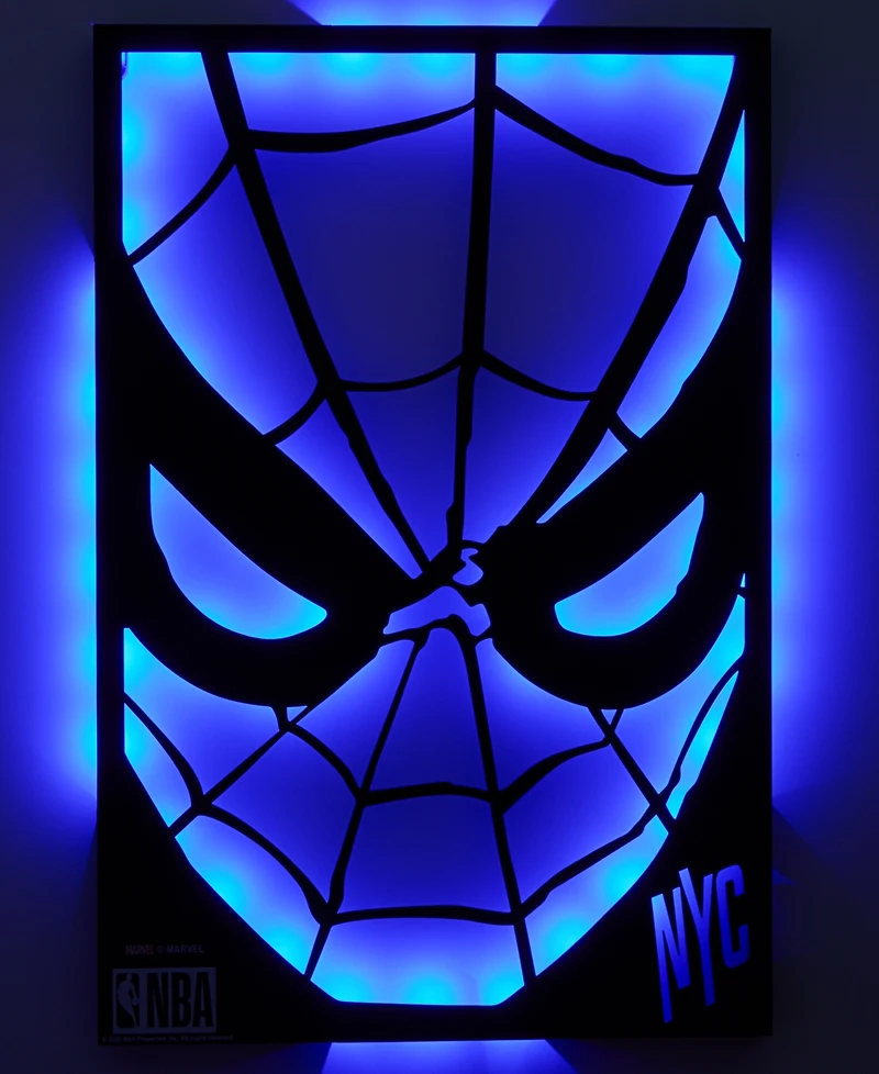 Macy's Marvel X Nba Mounted Color-Changing Led Light Laser-Cut Spider-Man Wall Sign, Macy's Exclusive