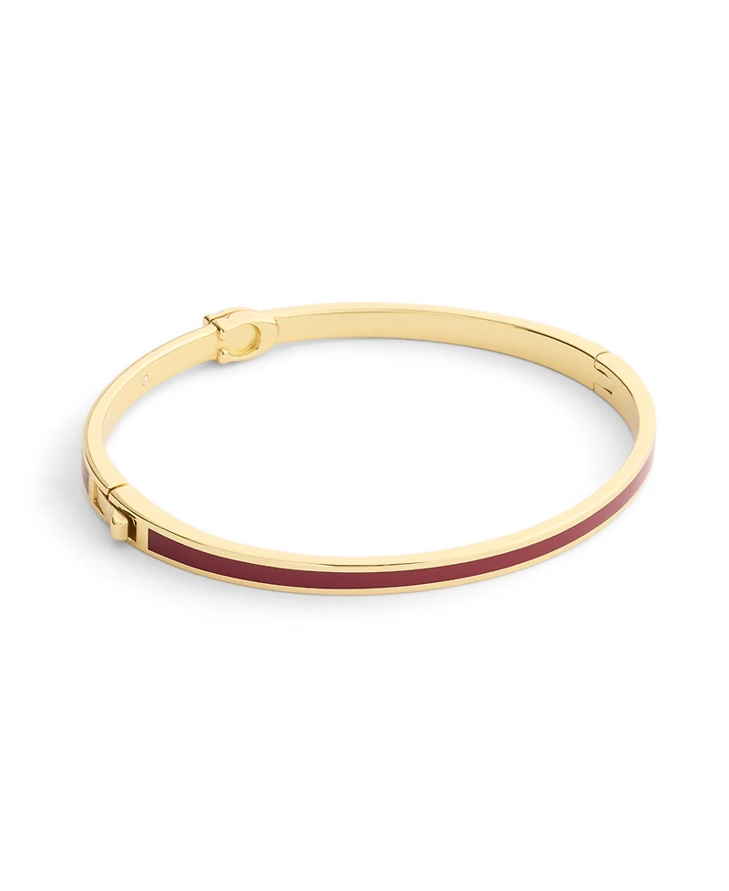 Coach Gold Plated Hinged Bangle Bracelets