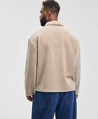 Mode of One Men's Relaxed Fit Plush Long Sleeve Quarter-Zip Pullover, Macy's Exclusive