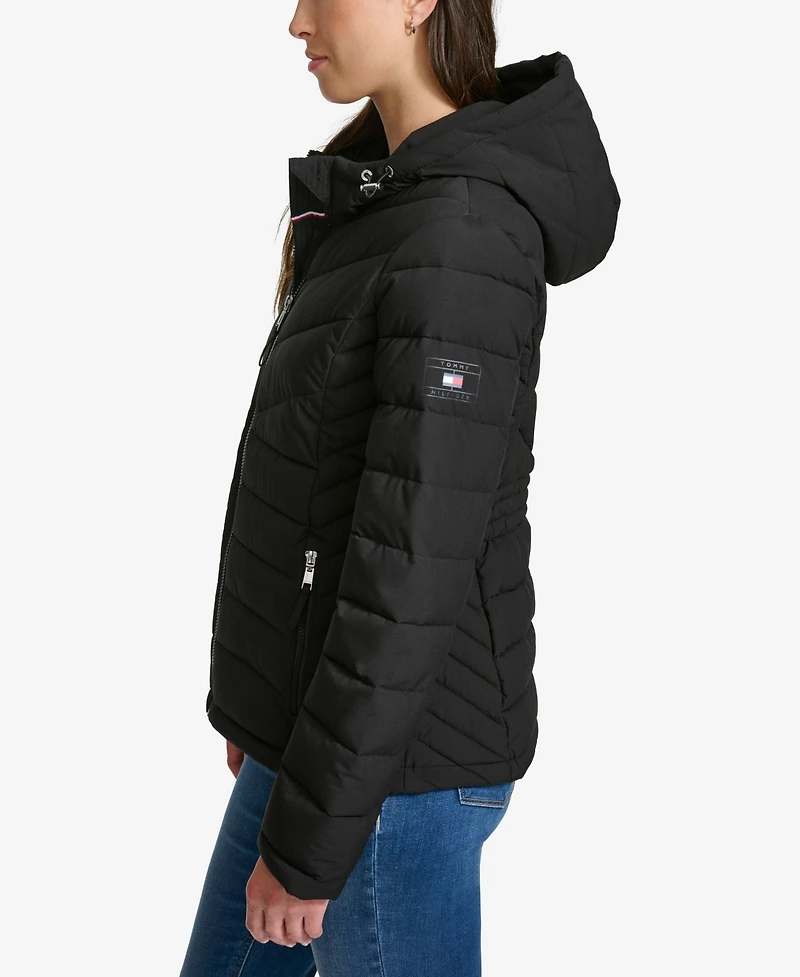 Tommy Hilfiger Women's Long Sleeves Hooded Puffer Jacket