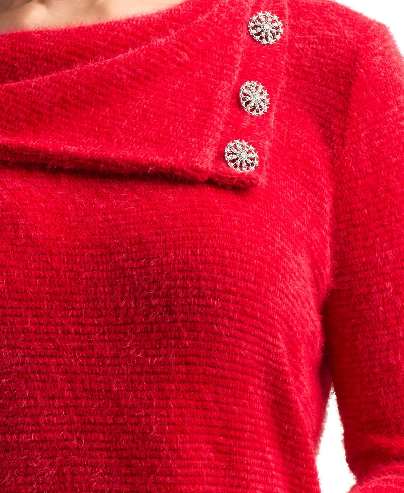Bcx Women's Cowl Neck Mohair Top