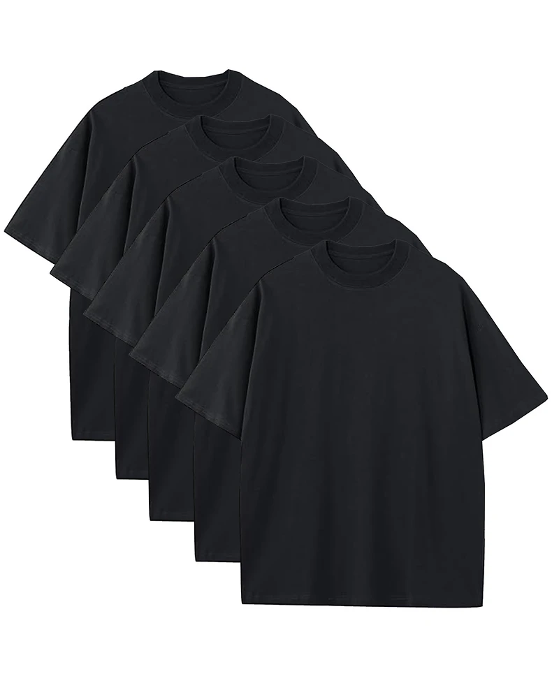 Blu Rock Men's 5-Pack Oversized Crewneck T-Shirt