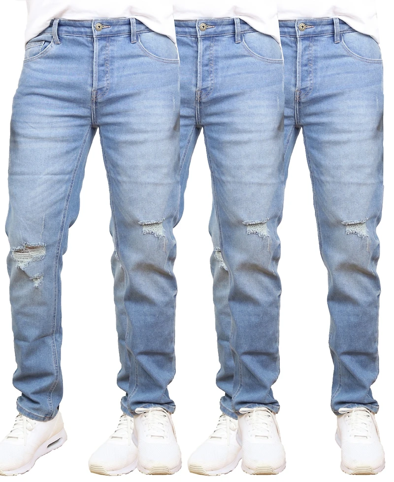 Blue Ice Men's 3-Pack Stretch Ripped Jeans